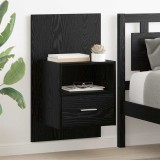 vidaXL Dulap de pat cu sertar 2 pcs Stejar negru 48.5 x 32.5 x 80 cm