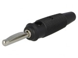 Mufă banană 4mm 16A neagră nichelată, HIRSCHMANN