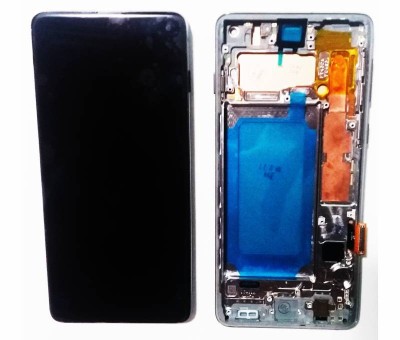 Display ecran cu Touchscreen si Rama pentru Samsung S10, G973, INCELL, Negru foto