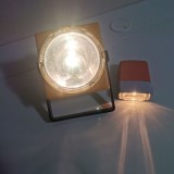 lanterna veche comunism Elba Romania cu baterie patrata, lampa proiector retro camping Germania PRET PER BUCATA!