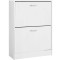 VASAGLE Dulap pantofi cu 2 usi rabatabile, din MDF, pentru 8-12 perechi, 60x24x84cm, alb Household NewTrend