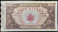 Bancnota istorica 10000 LEI - ROMANIA, anul 1945 MAI *cod 103 RECONDITIONATA foto