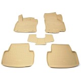 Covorase Auto Cauciuc Tip Tavita Bej VW Passat B8 2015-2023, Set 4 Bucati, Protectie Integrala Podea
