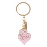 Breloc de Aurie cu Inima Roz \"Best Mom\" pentru Mama, CMCLASS