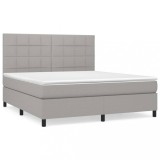 Cumpara ieftin Pat continental, gri deschis, 180x200 cm, material textil