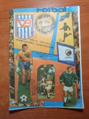 revista echipei de fotbal victoria bucuresti noiembrie 1988-cupa uefa foto