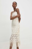 Answear Lab rochie culoarea bej, midi, dreaptă