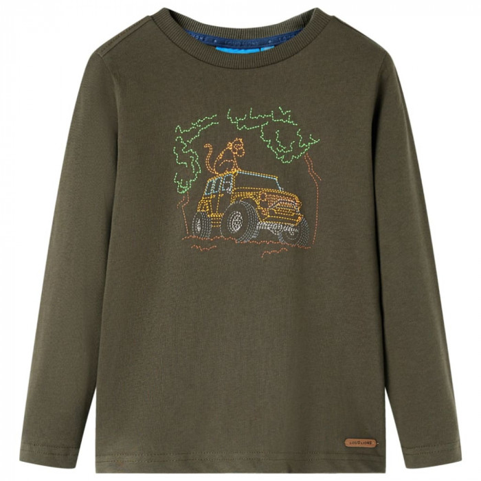Tricou pentru copii cu maneci lungi,, kaki, 128