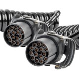 Cablu spiral AMiO pentru remorca TIR, 2x15 PIN, 5 m, 24V, ABS/EBS