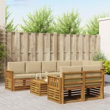 vidaXL Seturi de canapele 9 pcs Natural și Bej Lemn Solid de Acacia 3375043