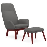 Cumpara ieftin Scaun de relaxare cu taburet, gri deschis, textil