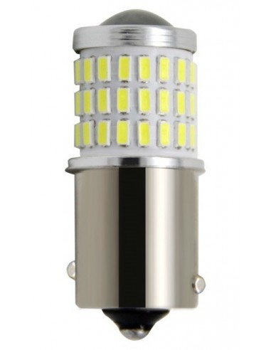Led Auto Rosu BA15S P21W cu 54 SMD 3014 9-50V BA15S-54SMD-3014-ROSU