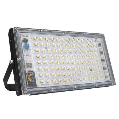 Proiector Led 100W 96leduri, 12V,exterior carcasa din aluminiu ,6000k ,IP65, Cablu alimentare 300cm cu clestisori foto