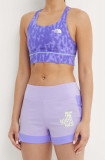 The North Face pantaloni scurti sport Sunriser femei, culoarea violet, cu imprimeu, high waist, NF0A8721WIR1