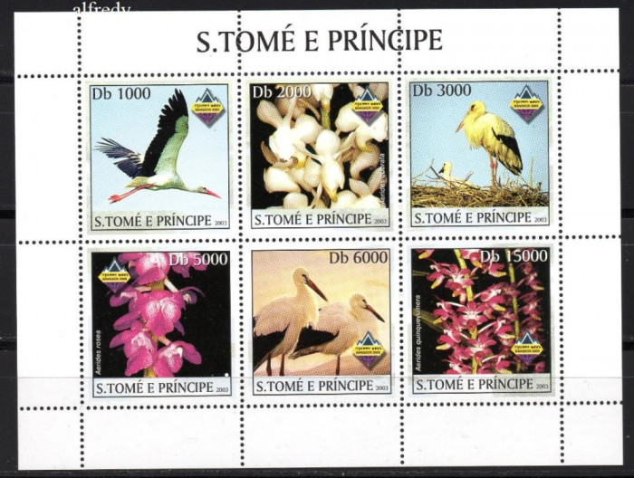 SAO TOME PRINCIPE 2003, Fauna, Flora, Pasari, serie neuzata, MNH
