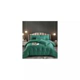Cumpara ieftin Lenjerie de Pat Damasc, 1 Persoana, 4 Piese, Verde-JO240