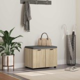 vidaXL Bancă pentru hol cu pernă cu ușă Stejar Sonoma 60 x 38 x 46 cm 891474