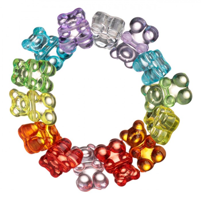 Brățară Acrilică Copii, Model Ursuleți, Multicolor