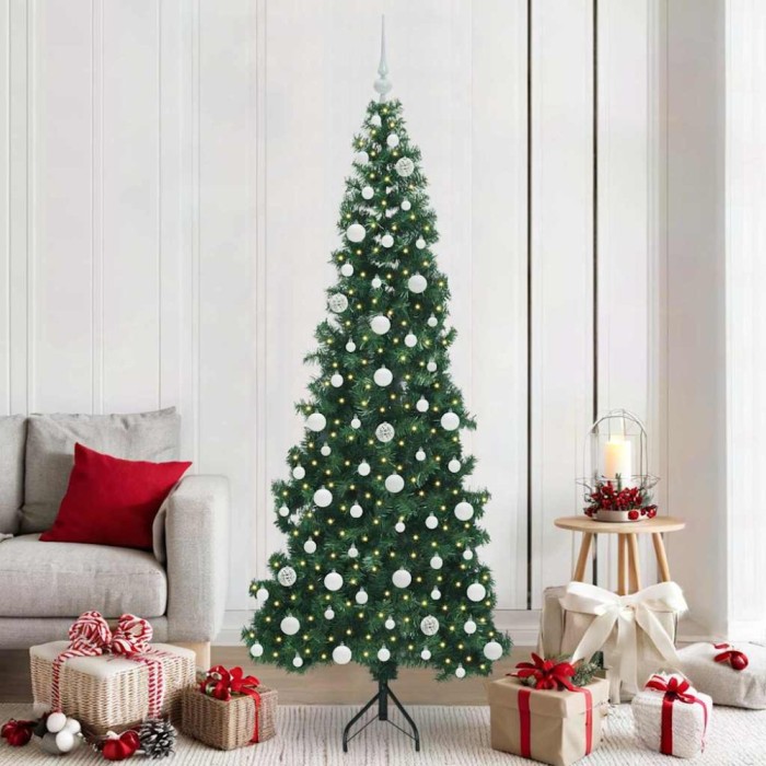 vidaXL Pom de Crăciun Artificial pentru Colț Verde 210 cm PVC și Metal 3397279