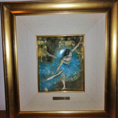 Tablou pictura pe placa faianta portelan The Dancer balerina Edgar Degas