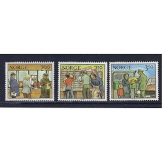 Norvegia 1984 - Posta, oficii postale, munca postasilor, serie neuzata