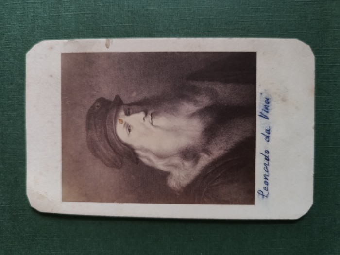 fotografie galerie atelier FRATELLI ALINARI -FIRENZE ,dimensiuni 11 cm x 6 cm, anii 1900, ,personalitati, LEONARDO DA VINCI
