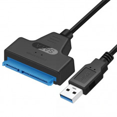 Adaptor USB la SATA, SundiguerÂ®, Pentru HDD/SSD, Plug and play, LED, Negru