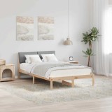 vidaXL Cadru de pat Maro și gri deschis 120 x 190 cm Lemn masiv de pin 878554