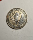 Moneda Argint Australia 5 Dolari 1991 Kookaburra Uncie Argint Elizabeth II