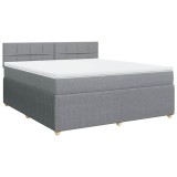 Cumpara ieftin Pat continental, gri deschis, 180x200 cm, material textil