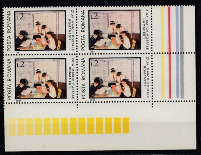ROMANIA 1981 LP 1044 ZIUA MARCII POSTALE ROMANESTI BLOC DE 4 TIMBRE STARE MNH foto