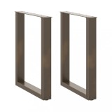 vidaXL Picioare de masă &icirc;n formă de U, 2 buc., oțel natural, 70x(72-73) cm