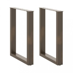 vidaXL Picioare de masă &icirc;n formă de U, 2 buc., oțel natural, 70x(72-73) cm