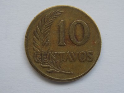 10 CENTAVOS 1954 PERU foto