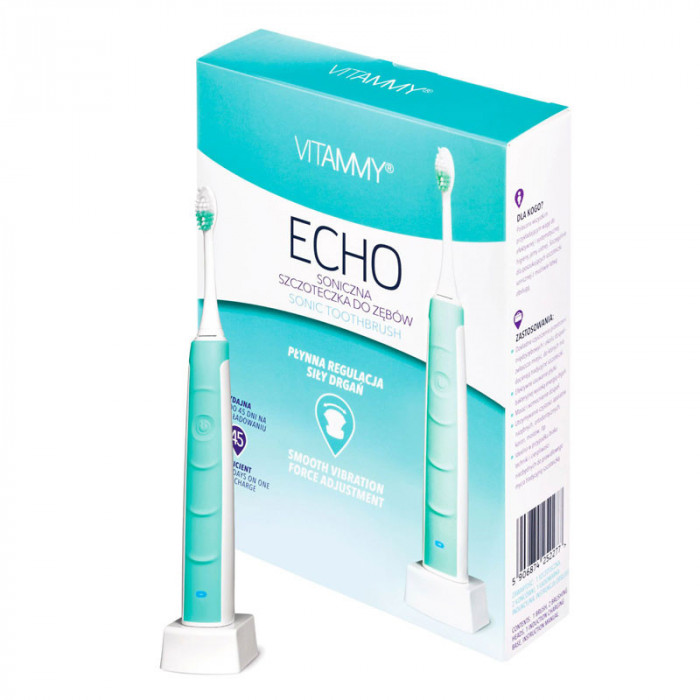 Periuta de dinti electrica Vitammy Echo, 31000 vpm, indicator baterie, vibratii sonice, accesorii incluse