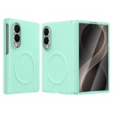 Husa pentru Samsung Galaxy Z Fold 8, Magnetica, Textura Piele Ecologica, Turcoaz