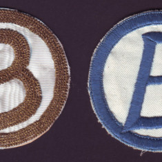 Set 2 embleme sportive brodate Clubul Sportiv Biruinta, 1948-1950