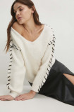Answear Lab pulover de damă, culoarea bej