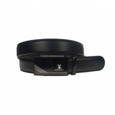 Curea barbati, casual-eleganta, din piele eco, latime 3.5 cm, negru - CK157N
