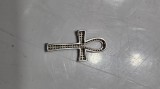 Pandativ cruce vintage ankh din argint cu zirconii