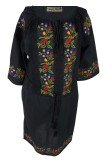 Rochie traditionala dama R, negru/rosu , marimea 2XL