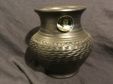 Arta / Vintage / Design - Vaza din ceramica neagra model deosebit cu marcaj Terra Nigra Manufaktur Wien !