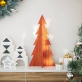 VidaXL Brad de Crăciun decorativ, maro ceruit, 59,5 cm, lemn pin masiv