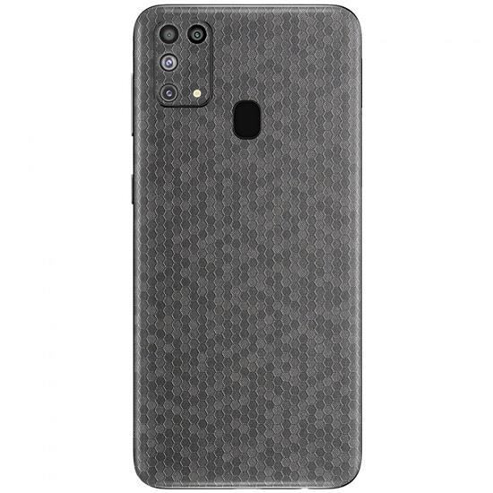 Set Folii Skin Acoperire 360 Compatibile cu Samsung Galaxy A21s (Set 2) - ApcGsm Wraps HoneyComb Gray
