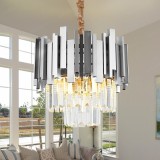 Candelabru Cristal BLOIS Nobile 5xE14, Diametru 40cm, Argintiu, Inaltime Reglabila ModernLight Concept