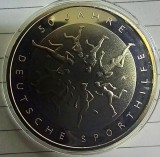 (A75) MONEDA DIN ARGINT GERMANIA - 20 EURO 2017, LIT. D, 50 ANI FUNDATIA DE AJUTOR PENTRU SPORT, STARE PROOF