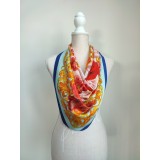 Cumpara ieftin Batic Matase Naturala Roses Bleu Albastru 90x90cm Italia Esarfa Dama Lux Accesorii Fular Designer Cadou