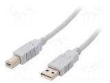 Cablu USB 2.0 BQ CABLE 2m USB A la USB B gri deschis