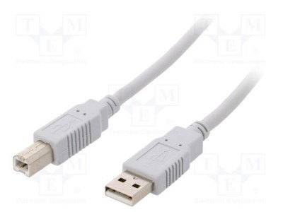 Cablu USB 2.0 BQ CABLE 2m USB A la USB B gri deschis foto