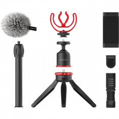 Kit Vlogging BOYA BY-VG330 Microfon BY-MM1 Mini Trepied Cold Shoe pentru Smartphone Negru foto